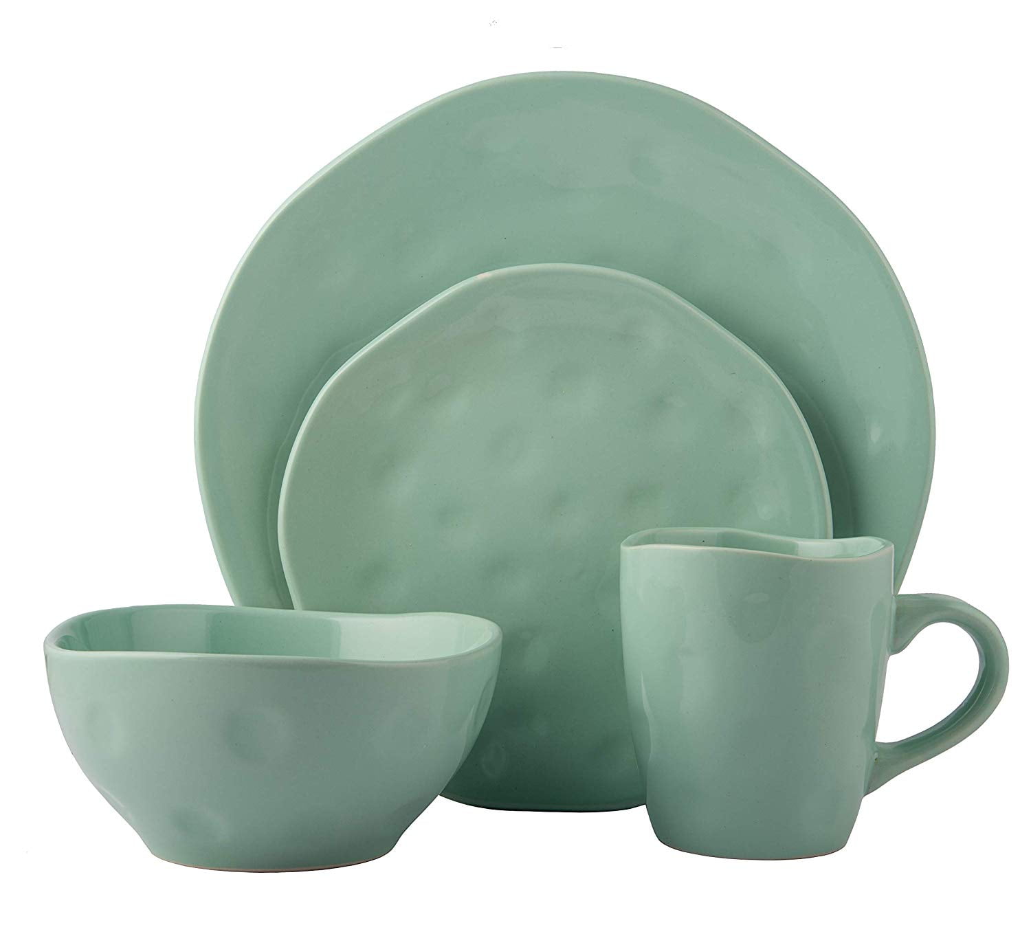 Melange Stoneware 32Piece Dinnerware Set Irregular Shape Collection