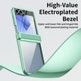 thumbnail image 5 of Clear Case for Samsung Galaxy Z Flip 6, Build in Screen Protector HD Transparent Not-Yellowing Hinge Protection Shockproof Anti-Scratch Slim Fit Phone Case Cover for Samsung Galaxy Z Flip 6, Green, 5 of 7