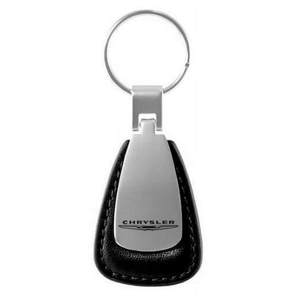 Chyrsler Tear Drop Shape Black Leather Key Chain