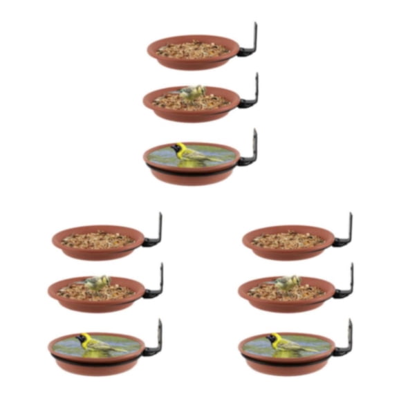 Eigraketly Alimentador de colibrí, bandeja de alimentación de plástico, cuenco de agua, bebedero de pájaros montado en la pared, juego de Type1 NO1