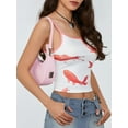 thumbnail image 5 of Biezeib Women's Cami Tank Tops Sleeveless Spaghetti Strap Koi Fish Print Slim Fit Camisole Summer Shirts, 5 of 6