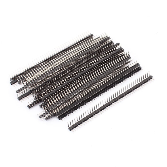Unique Bargains 28 Pcs 2mm 40 Pins Male Sngle Row Right Angle Pin Header Strip