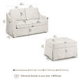 thumbnail image 4 of Bush Home Harper 57W Loveseat and Storage Ottoman with Slipcovers in Ivory Basketweave Fabric, 4 of 4