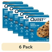 (6 pack) Quest Protein Bar, Oatmeal Chocolate Chip, 20g Protein, Gluten Free, 4 Count