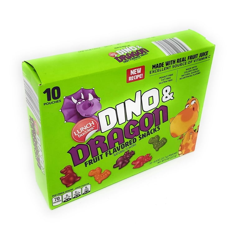 Lunch Buddies Dino and Dragon Fruit Flavored Snacks, 10 Count, 8