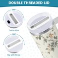 thumbnail image 5 of 40 oz Tumbler With Handle Stainless Steel Insulated Tumbler With Lid for Car Cup Holder Vintage Pastel Colors Floral, 5 of 9