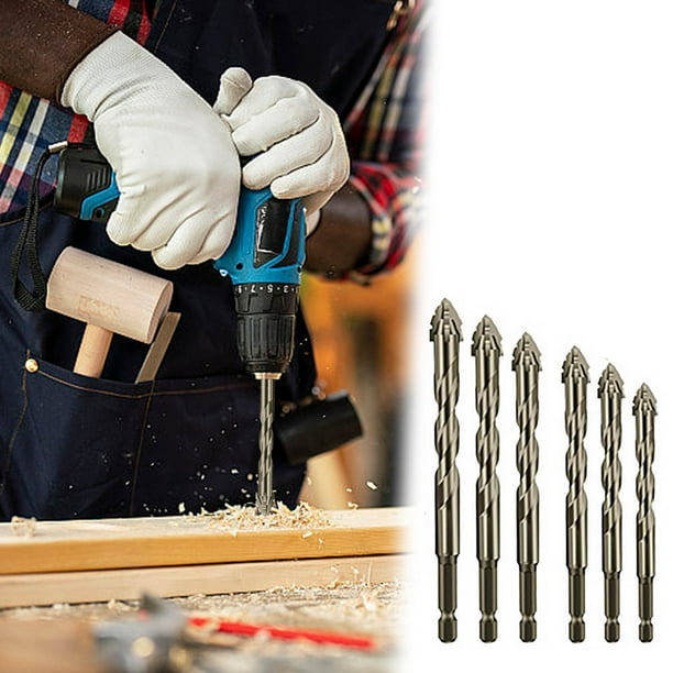 Broca de hormigón de vidrio para baldosas cerámicas | Diseño excéntrico dentado de cuatro filos | Recubierto de titanio para durabilidad y resistencia al calor | Corte de roscas de precisión
