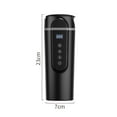 thumbnail image 3 of Hervidor eléctrico de viaje para coche de 12 V/24 V, taza calefactora para coche con tapa antiderrames, taza portátil de viaje para café, control de temperatura, hervidor para té y leche., 3 of 11