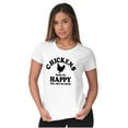 thumbnail image 3 of Chickens Make Me Happy Funny Country Womens Fitted Plus Size Graphic Tee Brisco Brands 2X, 3 of 5