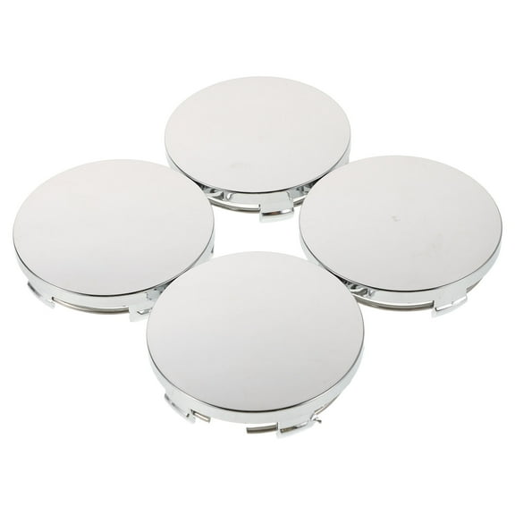 UPOUART 4Pcs Metal Car Caps For Rims Silver Wheel Center Hub Cover 2.4x2.4x0.6in
