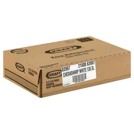 Kraft Chedasharp Sliced White Cheese, 5 Pound -- 4 per case.