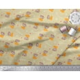 thumbnail image 3 of Soimoi Beige Crepe Silk Fabric Cheese Slice & Rats Kids Print Fabric by the Yard 42 Inch Wide, 3 of 3