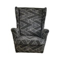 thumbnail image 2 of Abbracc Housse de Chaise Antidérapante Wingback Lavable Moderne Réutilisable 1 Place Polyester Stretch Noir Gris, 2 of 9