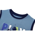 thumbnail image 2 of Beezizac Boys Summer Pajama Set, 3-Piece Fun Baseball PJs‌ - Short Sleeves, Tank Top & Shorts Soft Blue Sleepwear Size 8, 2 of 7