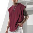 thumbnail image 2 of Taqqpue Sleeveless Hoodies for Men Workout Hooded Tank Tops Muscle Cut Off Shirts Casual Solid Color Bodybuilding Gym Tops, 2 of 3