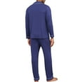 thumbnail image 5 of WREESH Men's Pajama Sets Single-Breasted Pajamas Winter Long Sleeve Pajama Pants Homewear Set Two Piece Sets Navy, 5 of 5