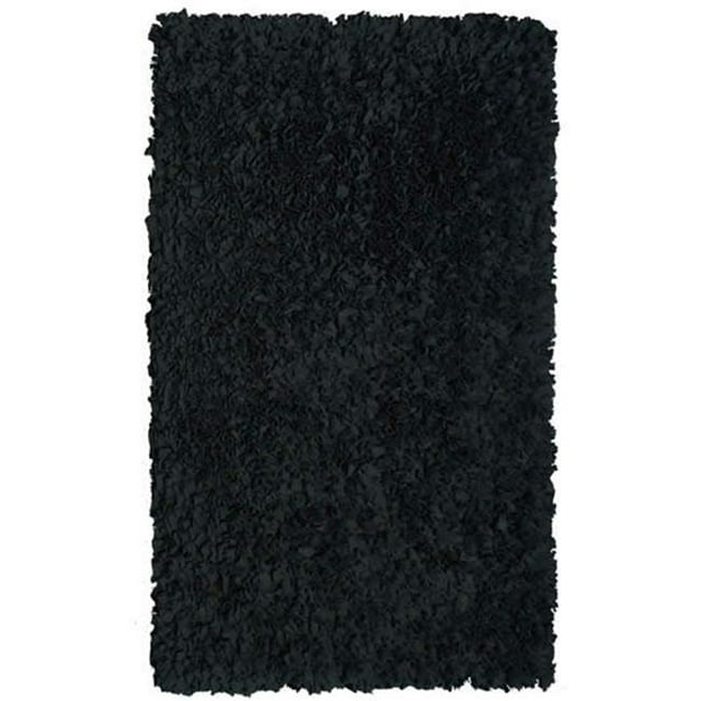The Rug Market 02256B SHAGGY Ragy Noir Aire Rug 2'8' x 4'8'