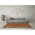 thumbnail image 3 of Ahgly Company Indoor Square Medallion Brown Traditional Area Rugs, 8' Square, 3 of 4
