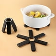 thumbnail image 3 of Black Foldable Pan Mat, 2Pcs Non-slip Heat Resistant Pad Trivet Pan Placemat Pot Holder Mat, 3 of 8