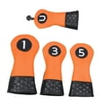 thumbnail image 2 of EHJRE 4Pcs Golf Head Covers Golf Club Headcovers Stylish Anti Scratch Golf Cue Protect Orange, 2 of 9