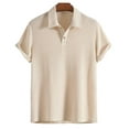 thumbnail image 2 of cfhntfmh Summer Henley Shirts for Men Collared Athletic T-Shirts Tops Basic Solid Color Short Sleeve Button up Tees, 2 of 7
