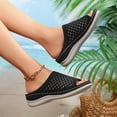 thumbnail image 6 of CYMMPU Women's Mesh Knit Open Toe Slide Sandals, Slip On Breathable Wedge Platform Slippers, Summer Daily Walking Shoes Black 40, 6 of 9