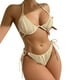 thumbnail image 2 of Gibobby Trajes de Baño Mujer Traje de baño para mujer Bikinis Traje de baño sólido Pantalones cortos para mujer Halter Trajes de baño de dos piezas Conju(Beige,G), 2 of 5