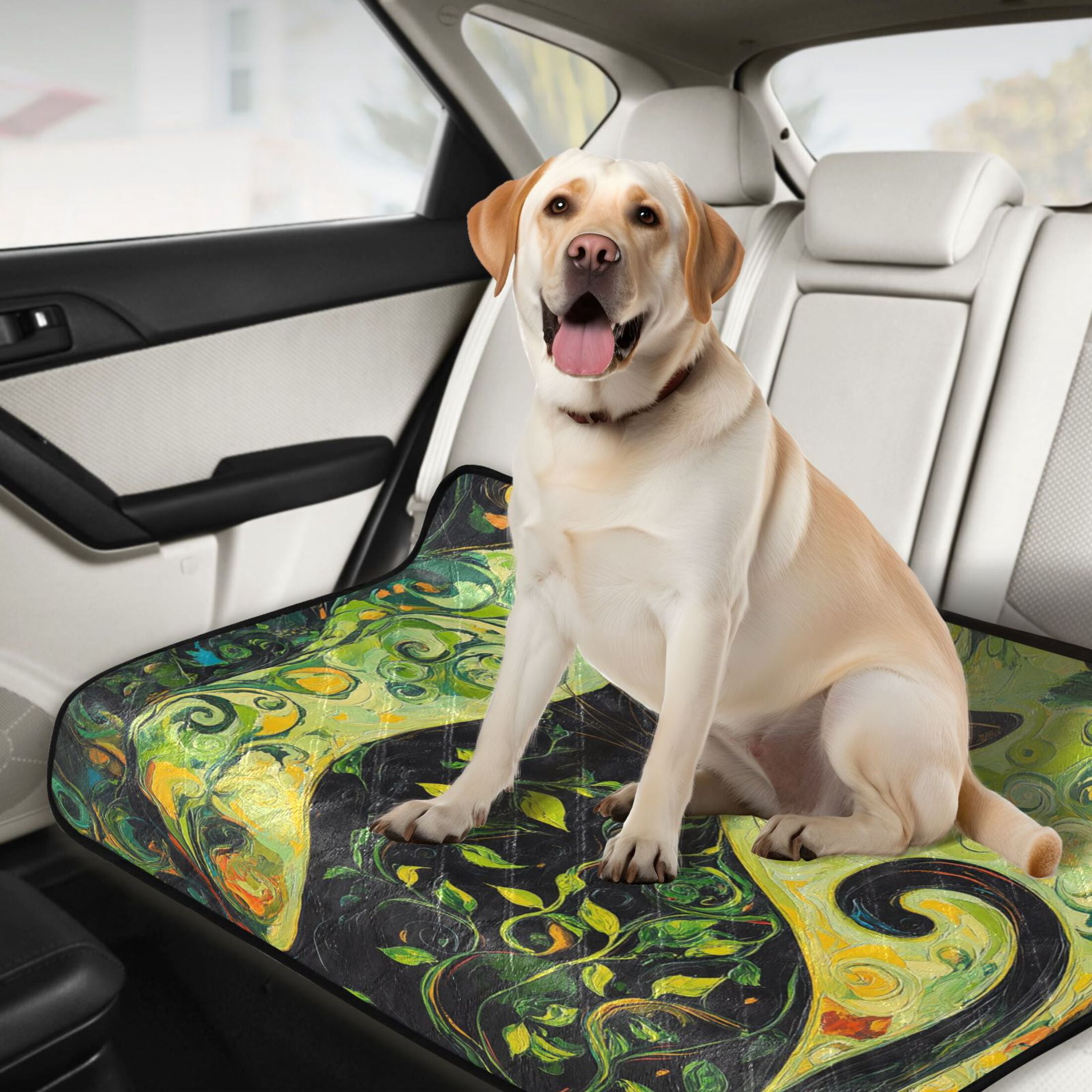 Qxltty Black Cat with Vines Cat litter Pads Pet Set of 3 Diaper Mats Center Anti-leakage Layer Absorbent Soft and Comfortable
