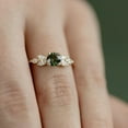 thumbnail image 3 of Flmtop Lady Finger Ring Exquisite Rhinestone Green Cubic Zircon Female Ring for Wedding, 3 of 10