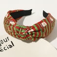 thumbnail image 2 of Christmas Knotted Turban Headband for Women Festive Holiday Wide Hair Band Decorative Hair Accessory, 2 of 5