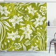 thumbnail image 1 of Ambesonne Floral Shower Curtain, Green Flower Pattern, 69"Wx84"L, Pale Green White, 1 of 3