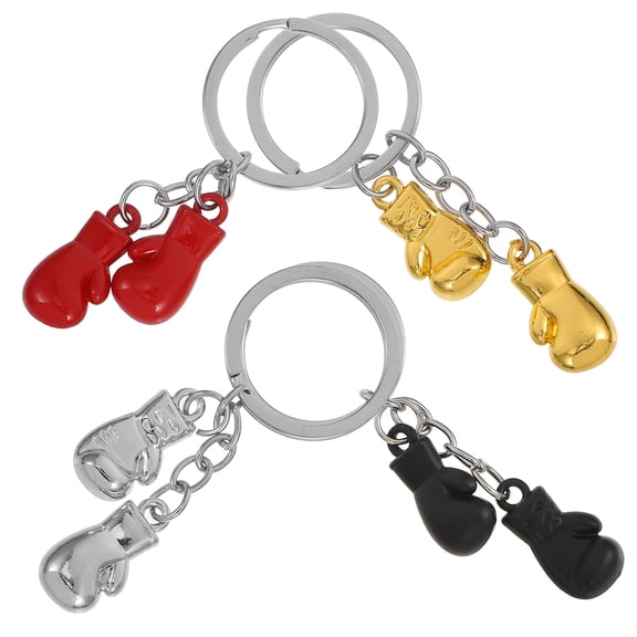 Milisten Sport Keychains 3D Gloves Pendant Black 4 Pcs