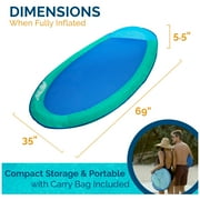 SwimWays Spring Float Inflatable Pool Lounger with Hyper-Flate Valve, Aqua