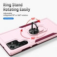 thumbnail image 2 of ELEHOLD for Samsung Galaxy S23 Ultra 6.8" Rugged Case 360 Rotating Metal Ring Stand Kickstand Function Support Magnetic Car Mount Holder Shockproof Protective Case,Pink+Rose, 2 of 9