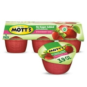 Mott's No Sugar Added Strawberry Kiwi Applesauce, 3.9 Ounce Cups, 6 Count