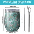 thumbnail image 5 of 12oz Stemless Wine Tumblers Green Butterfly Pattern Vacuum Insulated Stainless Steel Travel Tumbler Cups Mug with Lid and Straw for Champaign,Cocktail,Beer with Cleaning Brush, 5 of 5