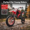 thumbnail image 7 of 49cc 2-Stroke Gas Dirt Bike for Kids 8+, Mini Gas Powered Dirt Bike with Front & Rear Suspension, Disc Brakes, Adjustable Speed Control, Kill Switch, Pull Start, 28 MPH, Red, 7 of 7