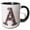 Black/White, variant on 3drose, Pretty Image of Ruby Jeweled Monogram Letter A, 11oz Two-tone Red Mug