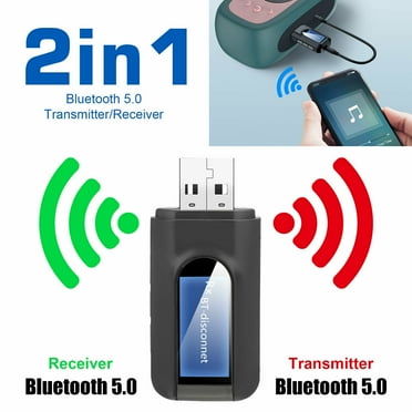 Visualization Bluetooth Transmitter and Receiver,USB Bluetooth 5.0 Transmitter with Display,2 in 1 Wireless Bluetooth Adapter