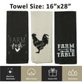 thumbnail image 3 of Farmhouse Kitchen Towels Set -Cotton Tan Black Farm Flour Sack Towels 16”x28” 5 Piece Tea Towels, 3 of 14