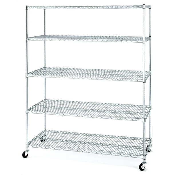 Seville Classics 5Shelf Steel Wire Shelving System with Casters/Wheels