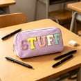 thumbnail image 5 of Under $1 Pencil Case, Letter Print Portable Large Capacity Stationery Bag, Versatile Pen Pouch for College Office by PALIFEUR, 5 of 5