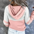 thumbnail image 4 of gakvbuo Plus Size Pullover Sweaters For Women Long Sleeve Sweatshirts Fall Tunic Tops Womens V-neck Long Sleeve Shirts Zipper Colorblock Sweatshirts Hoodies Pocket Tunic Tops With Drawstring, 4 of 6