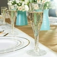 thumbnail image 1 of 6.5 oz Clear Plastic Champagne Flute Glasses Disposable Tableware For Wedding Party - 1 Pack，Gold, 1 of 6