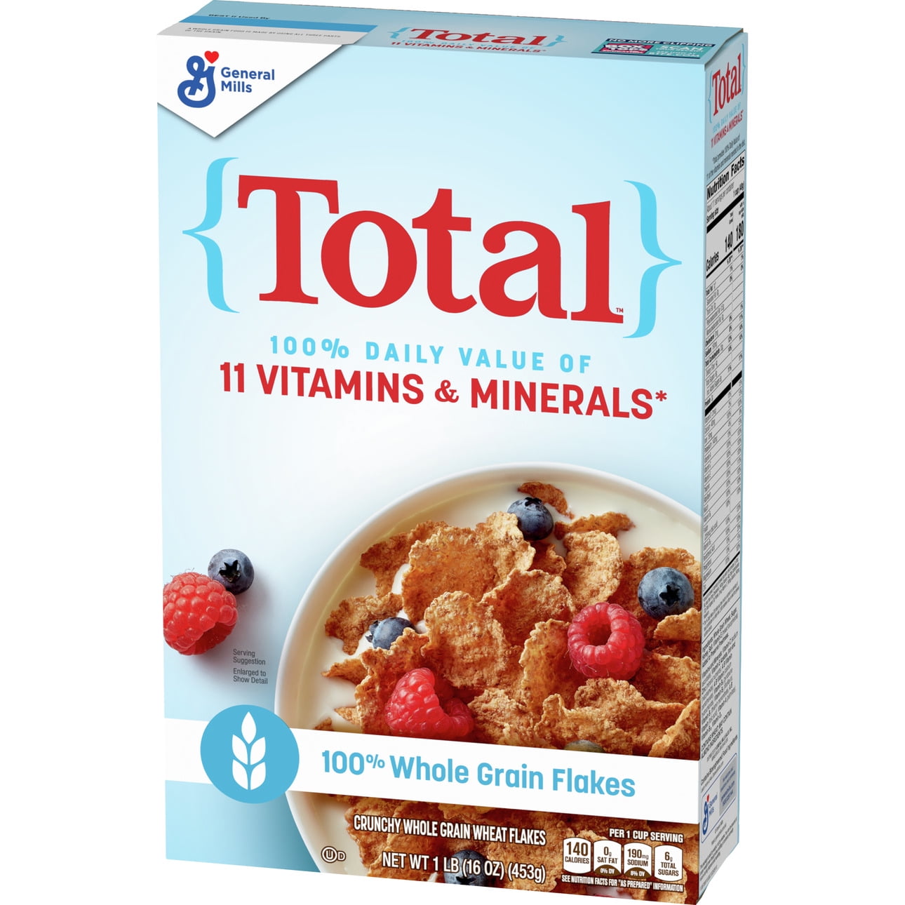 Total Breakfast Cereal, 100% Daily Value of 11 Vitamins & Minerals, 16 oz (Pack 4)