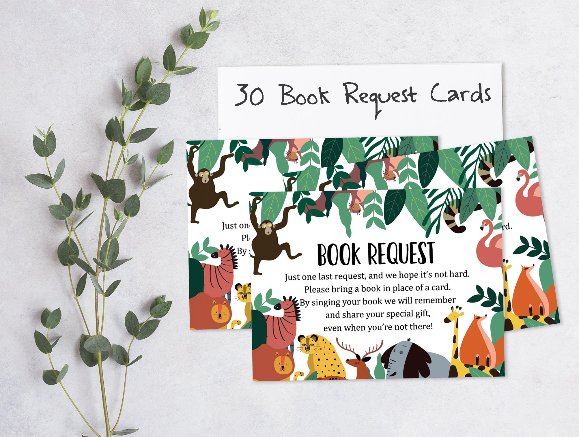 Inkdotpot Set Of 30Jungle Animals Baby Shower Invitations-Diaper Raffle Tickets And Baby Shower Book Request Cards Gender Neutral Invites Its A Boy Its A Girl