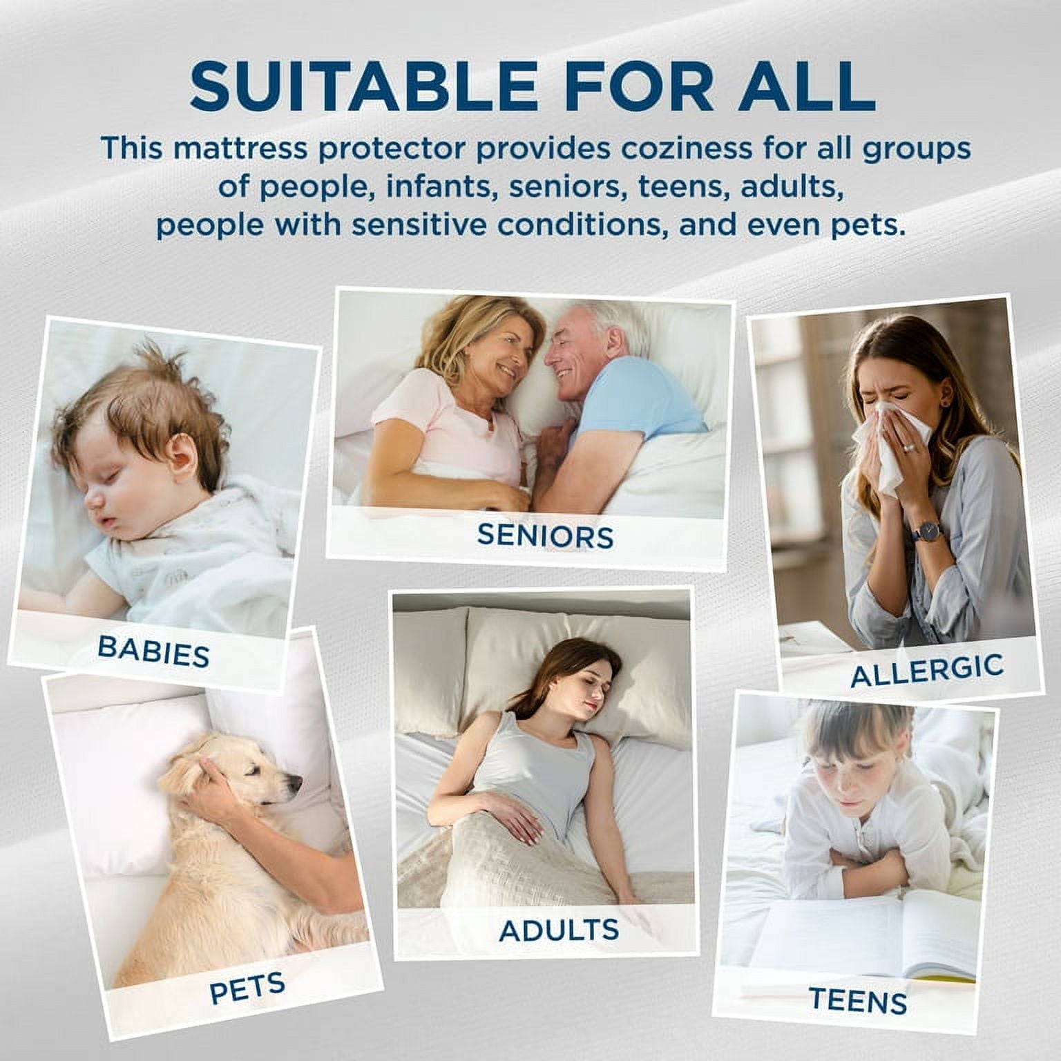 U by Bedsure Mattress Protector Full Size, Bed Bug Proof Mattress Cover 100% Waterproof for Bed, Zippered Mattress Encasement Six-Sided 12 inches deep