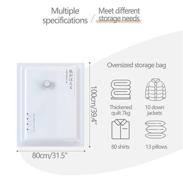 Bolsas de Almacenamiento Al Vacío Ropa Impresa Blanca Lechosa Bolsa de Compresión de Edredón, Pa + Pe Ropa de Cama Acabado de Viaje Bolsa de Vacío de Bombeo,Bolsas de Almacenamiento Al Vacío de Ahorro