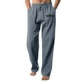 thumbnail image 1 of WEAIXIMIUNG Winter Overalls Men Men's Figure Flattering Linen Pants Fashionable Pure Color Casual Flat Front Work Pants, 1 of 9
