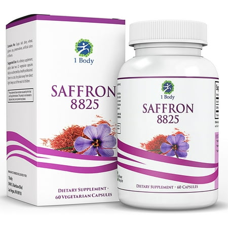 1 Body Saffron 8825 All Natural Appetite Suppressant 88.5mg Capsules, 60